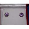 Image 1 : EARRINGS- 1.5 CTW AMETHYST & DIAMONDS IN STERLING SILVER SETTING - RETAIL ESTIMATE $300