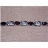 Image 2 : BRACELET - GARNET & DIAMOND IN STERLING SILVER INFINITY LINK DESIGNED SETTING - RETAIL ESTIMATE $325