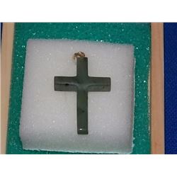 CROSS - HAND CRAFTED JADE CROSS - RETAIL ESTIMATE $100