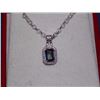 Image 1 : NECKLACE - EMERALD FACETED OCEAN BLUE MYSTIC TOPAZ IN STERLING SILVER SETTING - RETAIL ESTIMATE $350