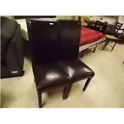 DINING CHAIRS - LEATHER STYLE - 2 TTL - AS-IS