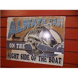 FISHING COLLECTABLE - METAL SIGN - ALWAYS CASTING