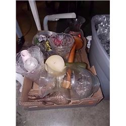 BOX OF VASES AND MORE
