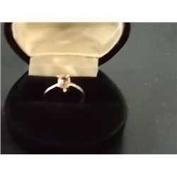 SILVER RING - STAMPED 925 - PINK & RED STONE