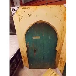 FRAMED OIL ON CANVASS PICTURE - DOOR SCENE - 39 X 59" H