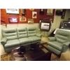 Image 1 : LEATHER STYLE RECLINING CHESTERFIELD & CHAIR