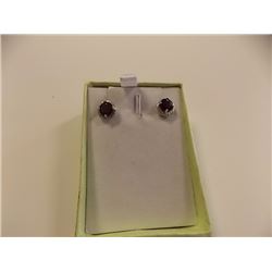 EARRINGS- 1.75CTW GARNET & DIAMONDS IN STERLING SILVER SETTING - RETAIL ESTIMATE $350