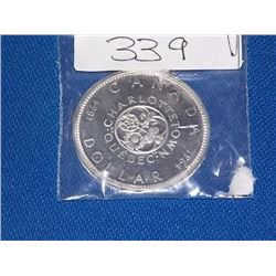 SILVER COIN - 1964 CANADIAN CHARLOTTETOWN SILVER DOLLAR