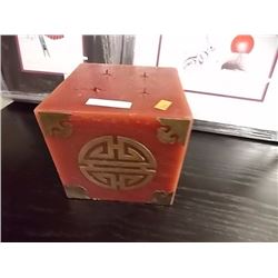 ORIENTAL CANDLE WITH BRASS INLAY