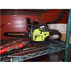 POULAN GAS CHAINSAW 16" BAR & CHAIN - WORKING