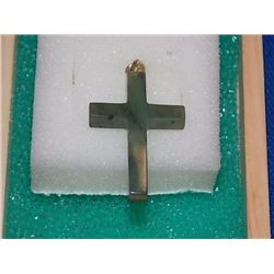 CROSS - HAND CRAFTED JADE CROSS - RETAIL ESTIMATE $100