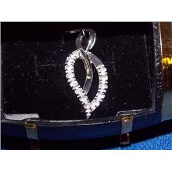 PENDANT - CUBIC ZIRCONIA IN STERLING SILVER SETTING - RETAIL ESTIMATE $150