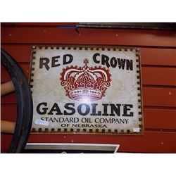 METAL RED CROWN GASOLINE SIGN