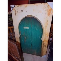 FRAMED OIL ON CANVASS PICTURE - DOOR SCENE - 39 X 59" H