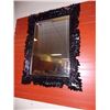 Image 1 : LARGE ORNATE WALL MIRROR WITH BLACK FRAME - 30 X 40"
