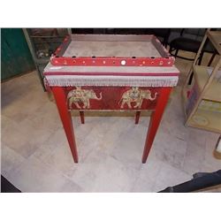 DECORATIVE FOLK ART TABLE -ELEPHANT -  31" TALL X 18" DIAMETER