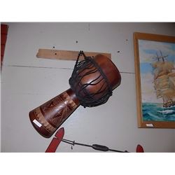CARVED AFRICAN DRUM