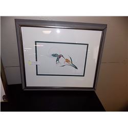 FRAMED RICHARD SHORTY PRINT - SIGNED - LILLY OF THE VALLEY