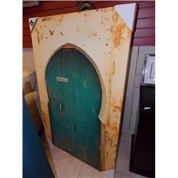 FRAMED OIL ON CANVASS PICTURE - DOOR SCENE - 39 X 59" H