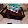 Image 1 : MAHOGANY COFFEE TABLE ON CASTERS - 2 PC USE SEPERATE AS END TABLES - OR TOGETHER AS COFFEE TABLE - W