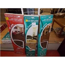 LAMINATE FLOORING WITH FOAM BACKING - 3 BOXES - ASSORTED - STR