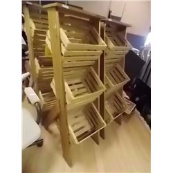 SOLID WOOD ORGANIZER - DISPLAY CABINET - 4 TIER