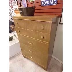 RETRO HIGH BOY DRESSER - SOLID WOOD - 5 DRAWER