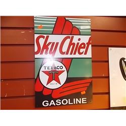 AUTOMOTIVE MEMORABILIA - METAL TEXACO SIGN - SKY CHIEF