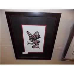 FRAMED RICHARD SHORTY PRINT - SIGNED - HUMMING BIRD