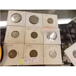 COLLECTORS COIN - 1987 - 1940 - 1981 - 1973 - 1960 - 1981 AND MORE - 9 TTL