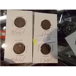 PENNIES - 1951-1946-1945-1952 - 4 TTL