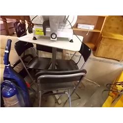 BAR TABLE & FOLDING BAR HEIGHT CHAIRS - 4 TTL 5 PIECES TTL