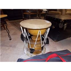ORNATE CARVED DRUM - FIRST NATIONS DESIGN - AS-IS