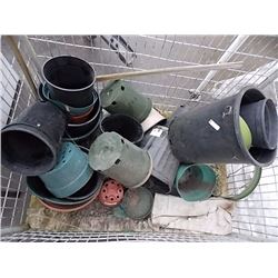 LOT OF PLANT POTS IN BIN - BIN NOT INCLUDED