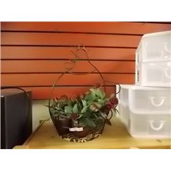 WIRE HANGING BASKETS & FLOWERS