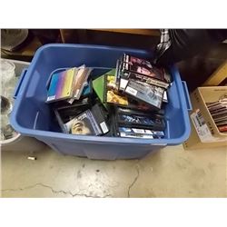 BIN OF DVD 'S & CASES