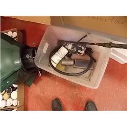 BOX -TOOLS, WATER SPRAYER.CHRISTMAS TREE STAND AND MORE