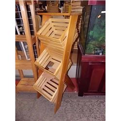 SOLID WOOD ORGANIZER - DISPLAY CABINET - 3 BINS