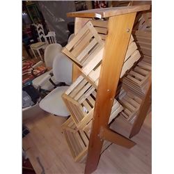 SOLID WOOD ORGANIZER - DISPLAY CABINET  - 3 BINS