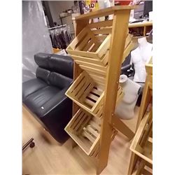 SOLID WOOD ORGANIZER - DISPLAY CABINET -  - 3 BINS