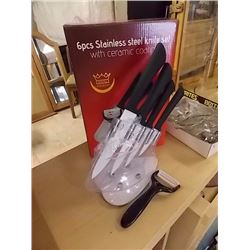NEW STAINLESS STEEL KNIFE SET - 6 PC - GERMANY