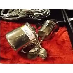 SILVER PLATE ITEMS - 5 PC TTL - 2 CUPS & SPOONS