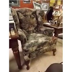 UPHOLSTERED WING BACK CHAIR