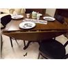Image 1 : VINTAGE MAHOGANY ROUND TABLE WITH 4 DROP SIDES SINGLE PEDESTAL DUNCAN PHYPHE BASE - AWESOME CONDITIO