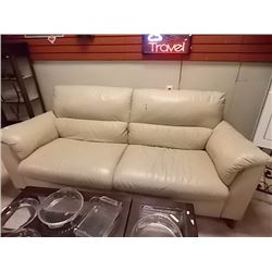 NEW CREAM LEATHER CHESTERFIELD  - STORE DISPLAY