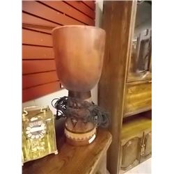 CARVED AFRICAN DRUM