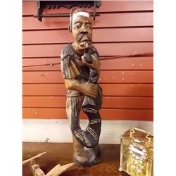 CARVED WOOD STATUE  - 28" TALL
