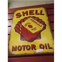 AUTOMOBILIA COLLECTABLE - METAL SIGN - SHELL MOTOR OIL