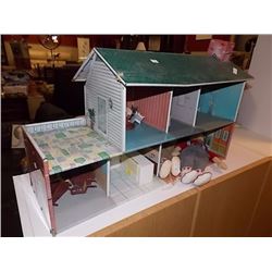 VINTAGE METAL DOLL HOUSE & CONTENTS
