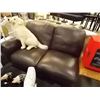 Image 1 : CHOCOLATE BROWN LEATHER NATUZZI ROLLED ARM SECTIONAL SECTION